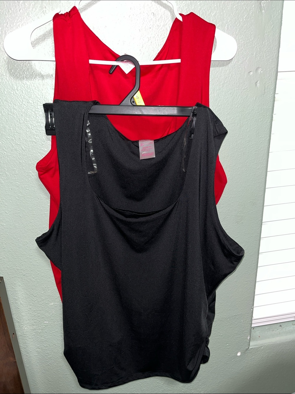 Women's Sleeveless ruched, Going out Tops in Red & Black Double lining, 2 Tops